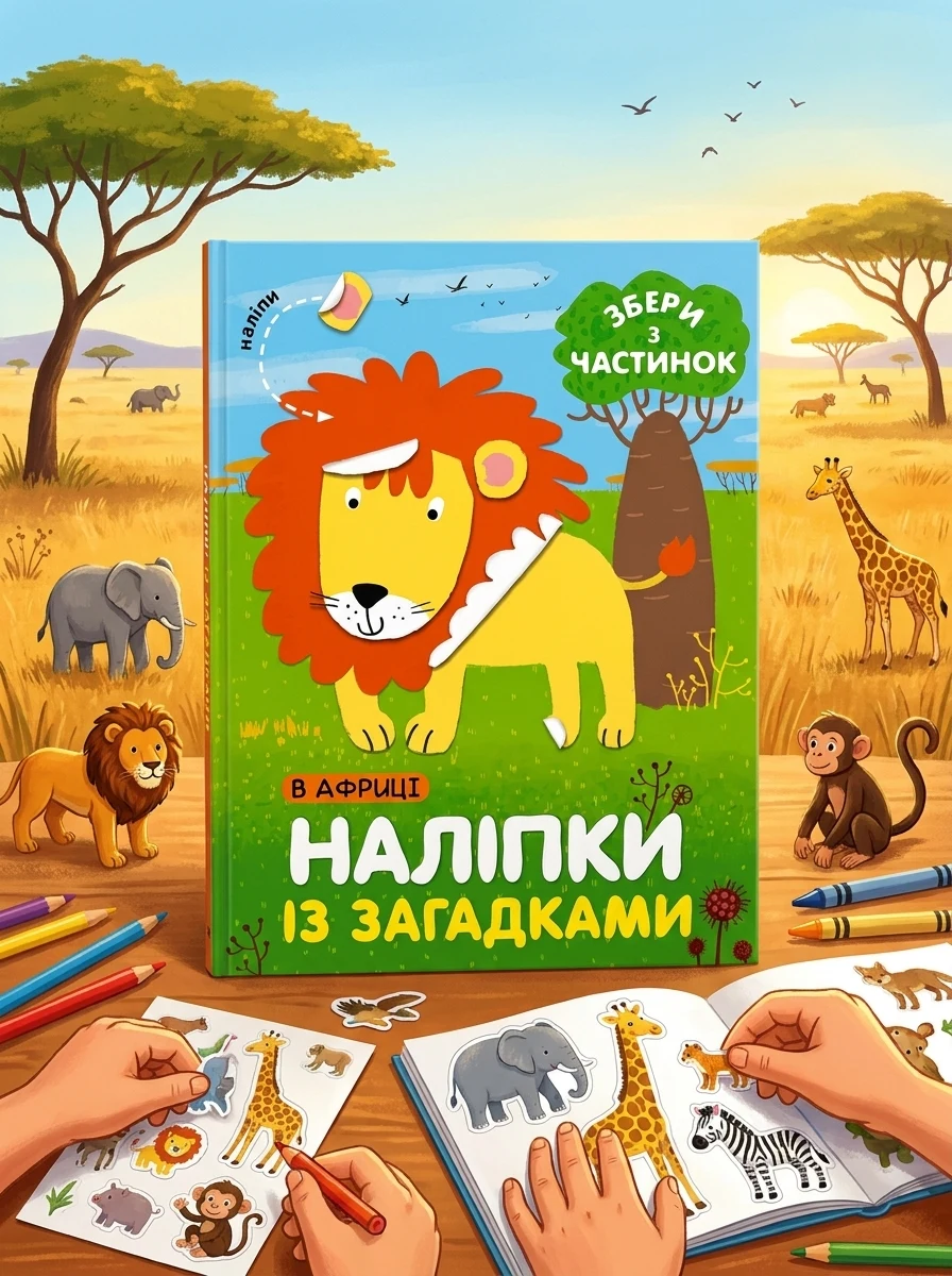 Наліпки «У Африці» — Книги з наліпками