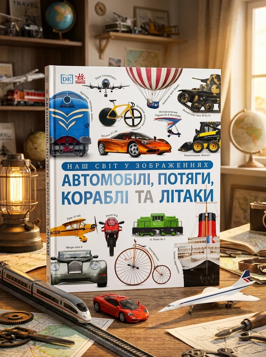 Наш світ у зображеннях. Автомобілі, потяги, кораблі та літаки — Дитячі енциклопедії
