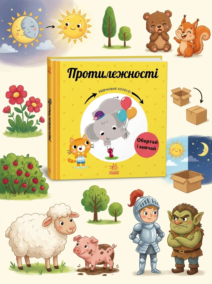 Навчальне колесо. Протилежності — Розвивальні книги