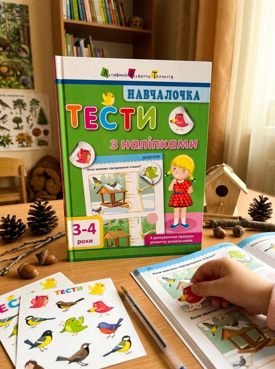 Навчалочка. Тести з наліпками. 3-4 роки — Книги з наліпками