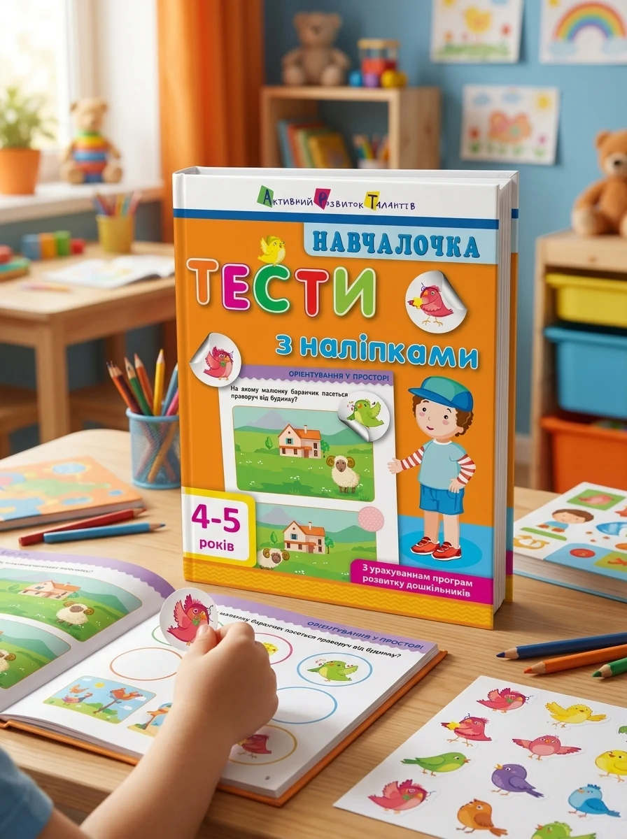 Навчалочка. Тести з наліпками. 4-5 років — Книги з наліпками
