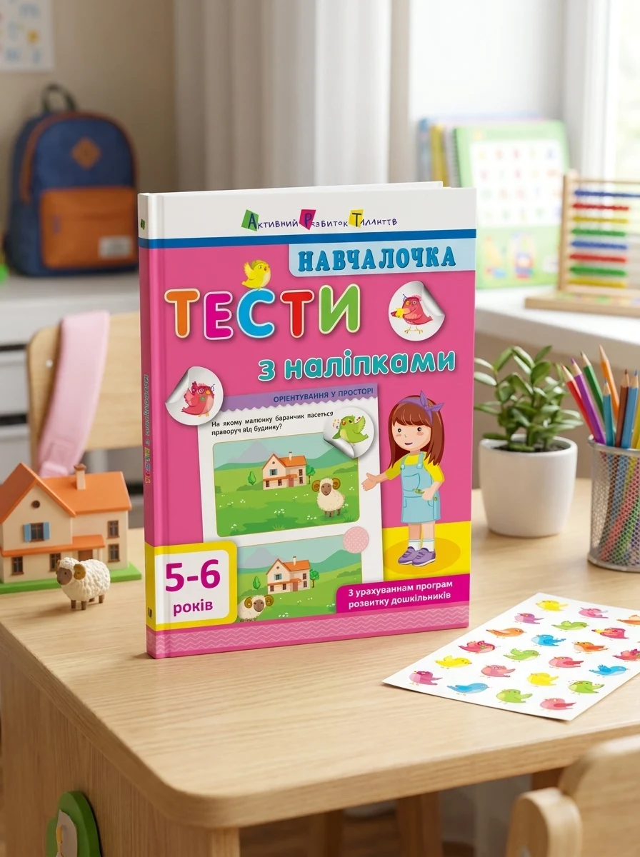 Навчалочка. Тести з наліпками. 5-6 років — Книги з наліпками