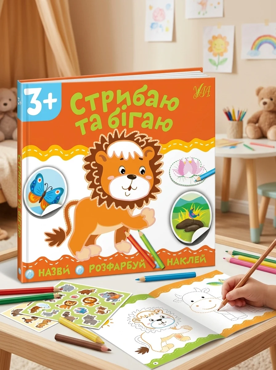 Назви. Розфарбуй. Наклей. Стрибаю та бігаю — фото 2