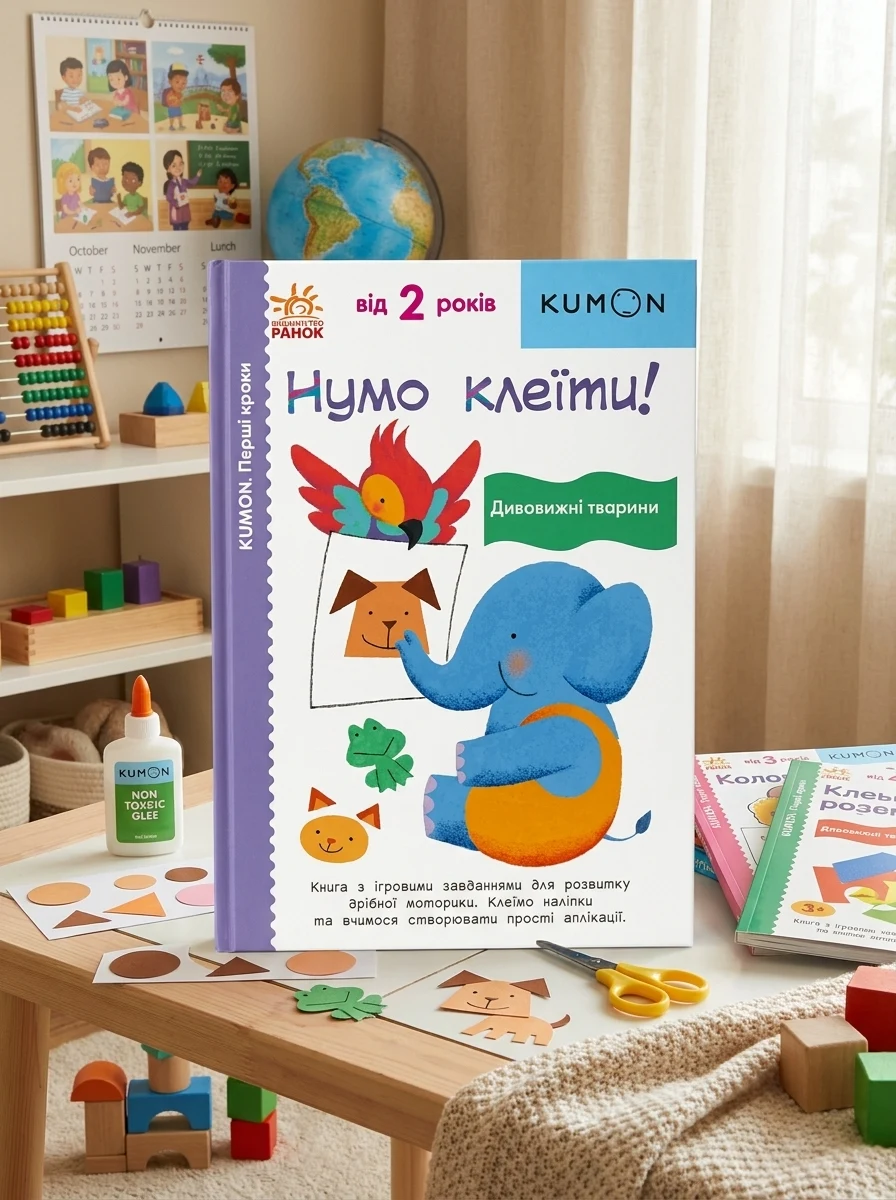 Нумо клеїти! Дивовижні тварини — Розвивальні книги