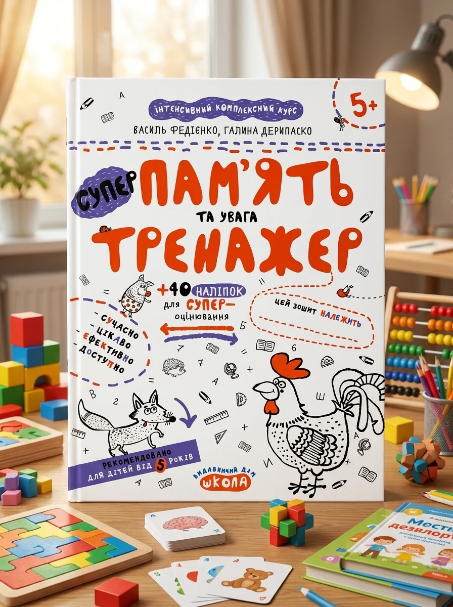 Пам'ять та увага. Тренажер. Від 5 років — Підготовка до школи