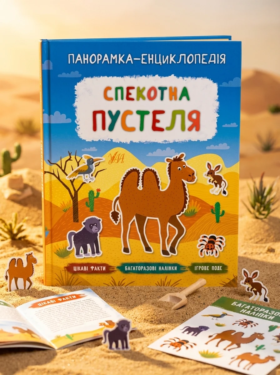 Панорамка-енциклопедія. Спекотна пустеля. Багаторазові наліпки — Книги з наліпками