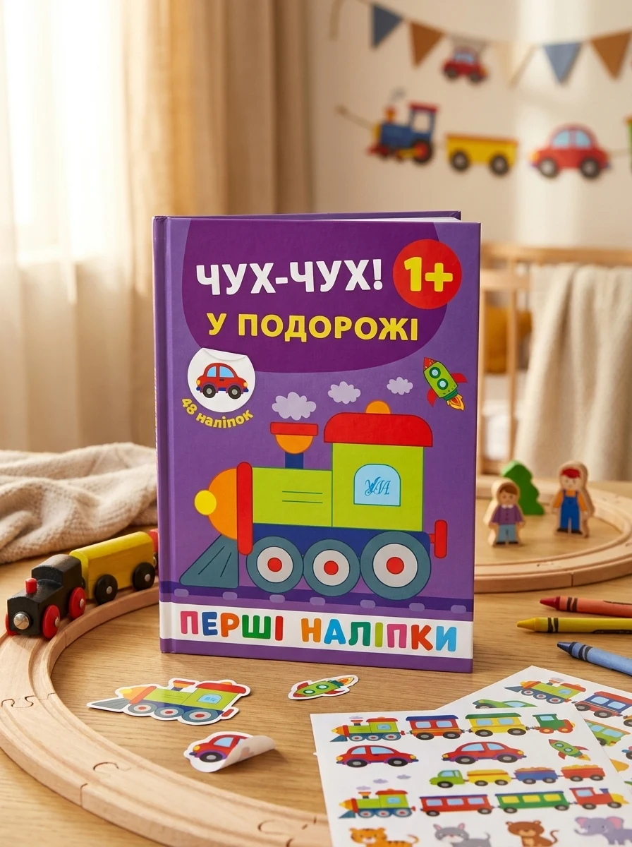 Перші наліпки. Чух-чух! У подорожі. Від 1 року — Книги з наліпками