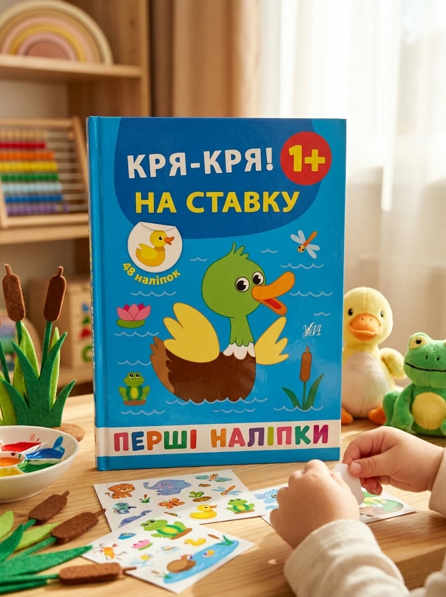 Перші наліпки. Дз-з! Кря-кря! На ставку. Від 1 року — Книги з наліпками