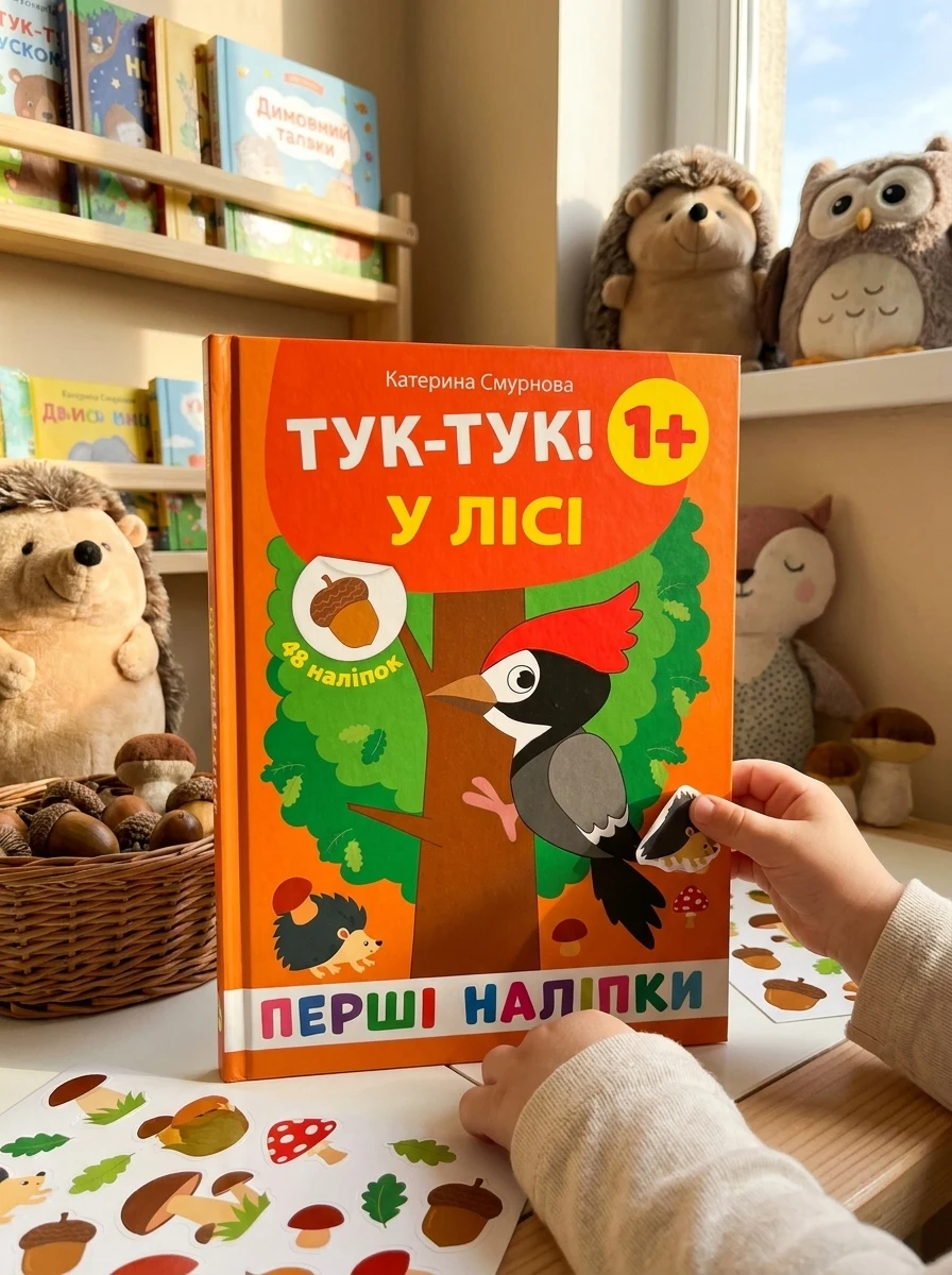 Перші наліпки. Тук-тук! У лісі. Від 1 року — Книги з наліпками