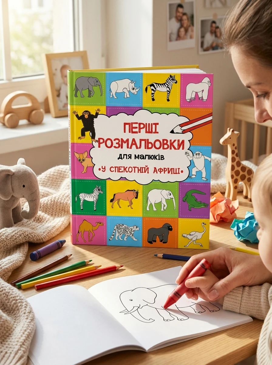 Перші розмальовки для малюків. У спекотній Африці — Розмальовки для дітей