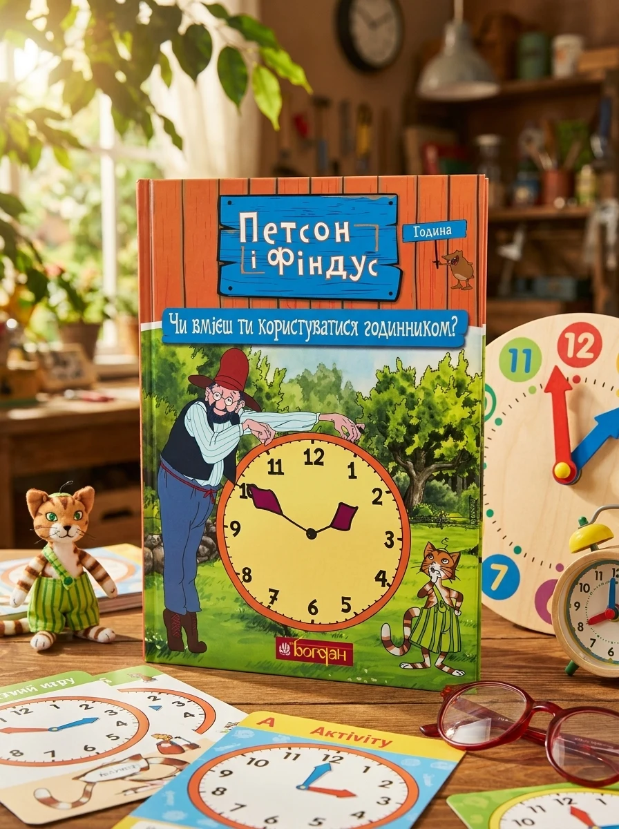 Петсон і Фіндус. Чи вмієш ти користуватися годинником? — Розвивальні книги