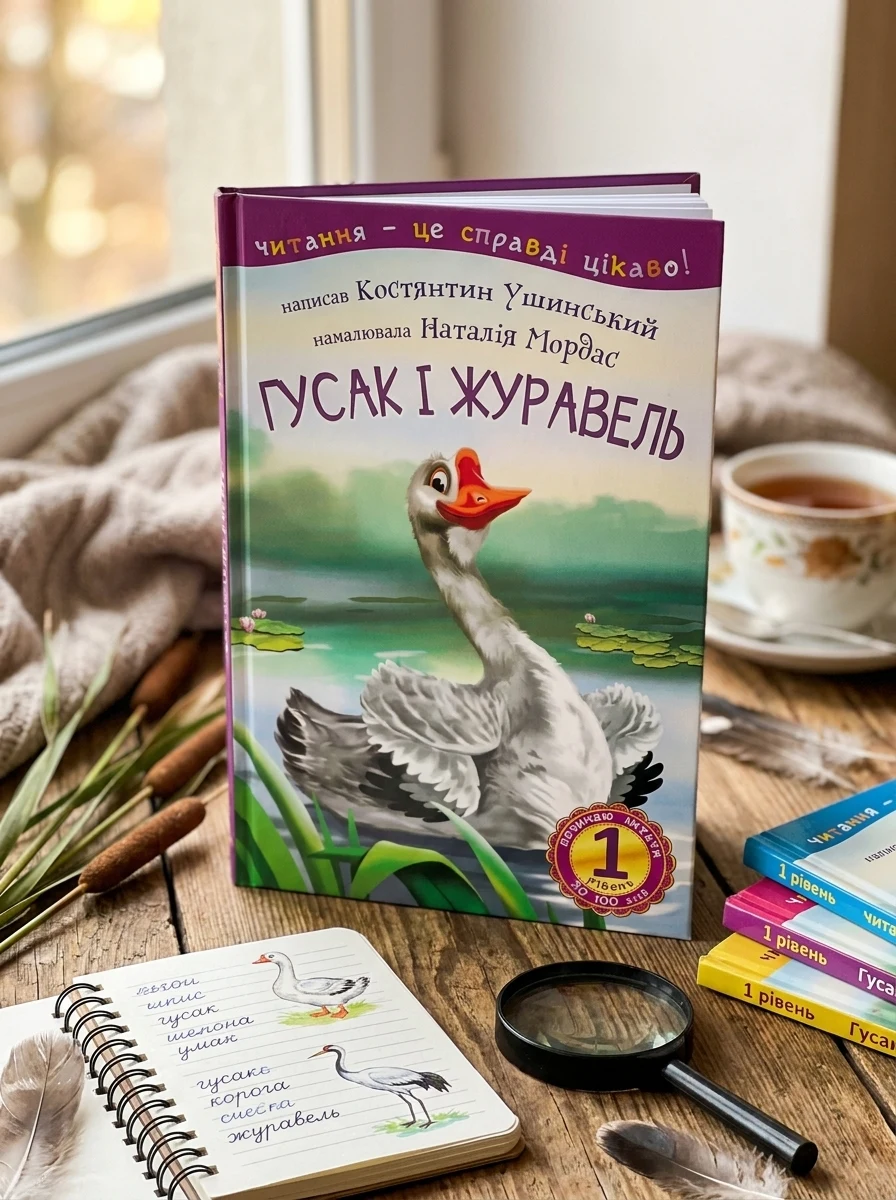 Почитати читати. Гусак і журавель