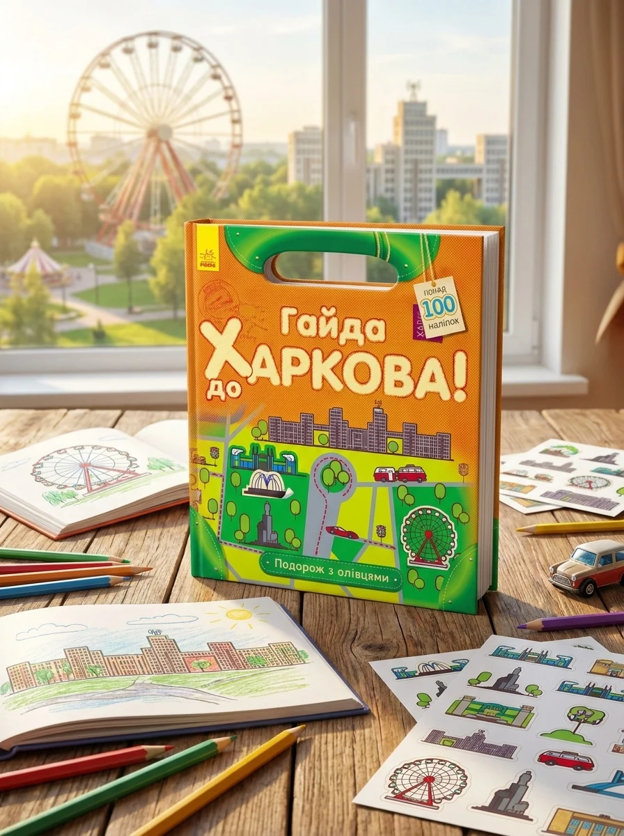 Подорож з олівцями. Гайда до Харкова! Понад 100 наліпок — Книги з наліпками