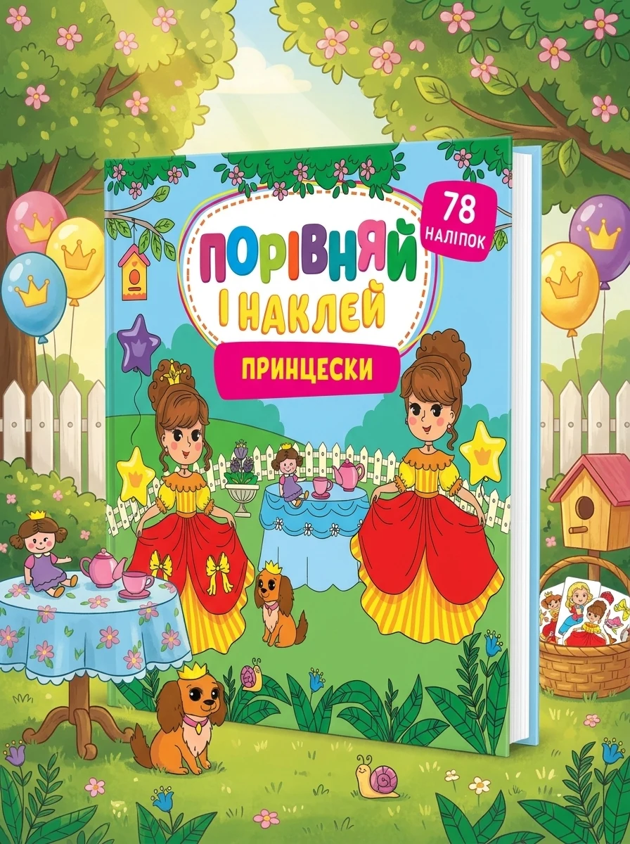 Порівняй і наклей. Принцески — Книги з наліпками