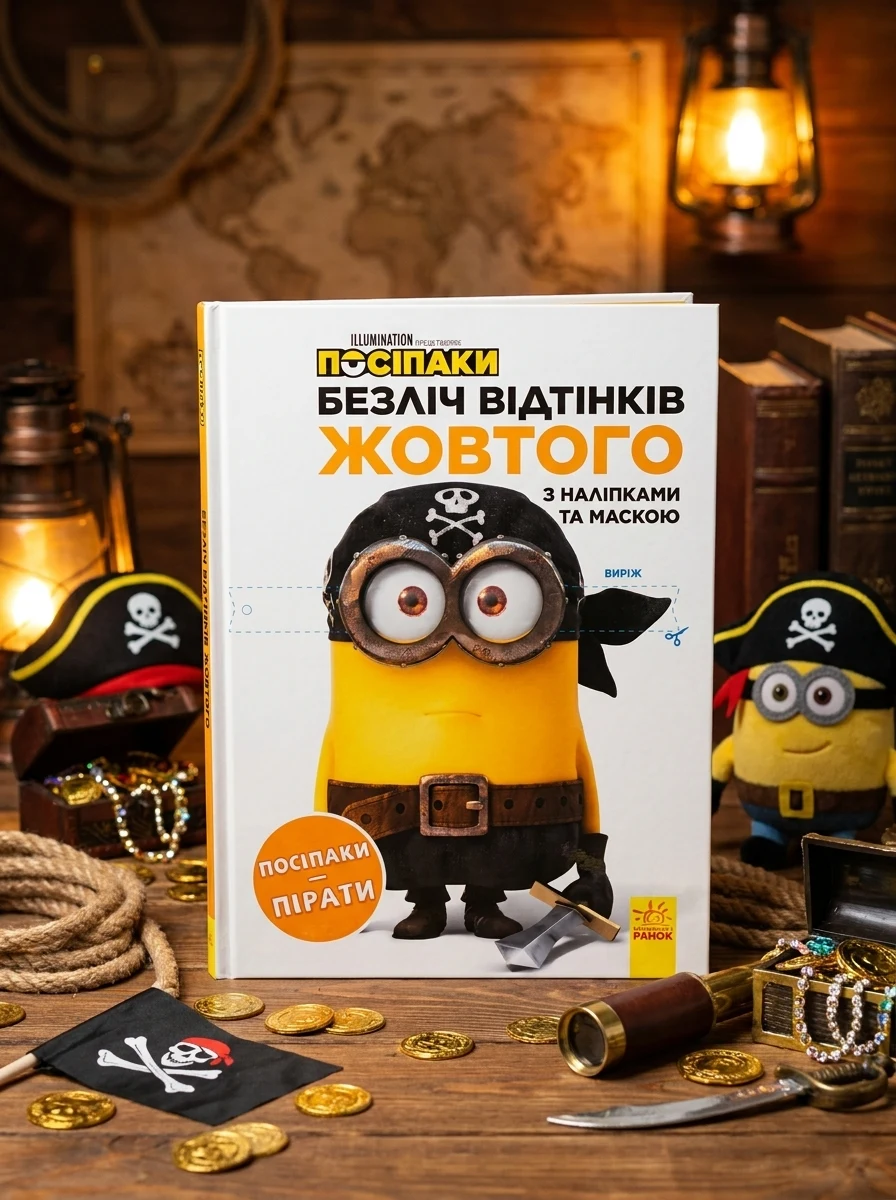 Посіпаки. Безліч відтінків жовтого. Посіпаки-пірати — Розмальовки для дітей