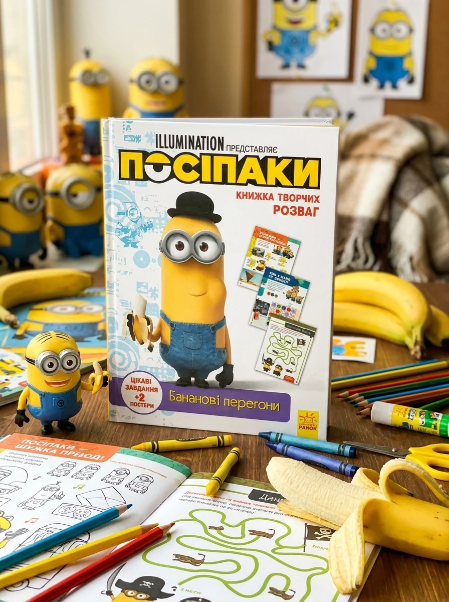 Посіпаки. Книжка творчих розваг. Бананові перегони — Розвивальні книги