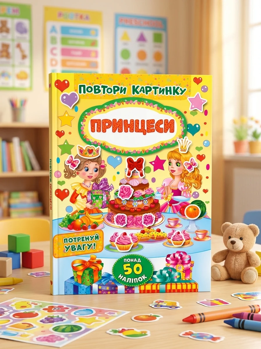 Повтори картинку. Принцеси. Понад 60 наліпок — Книги з наліпками
