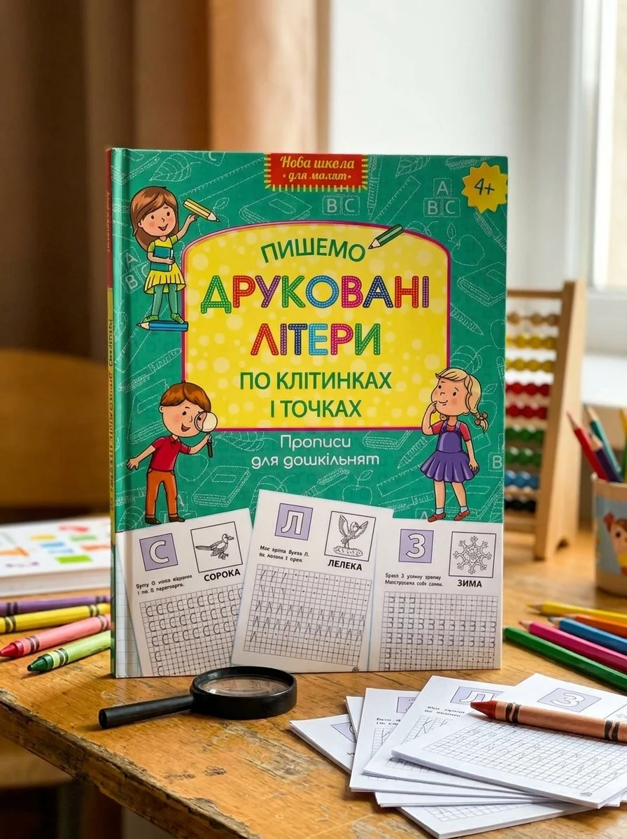Прописи для дошкільнят. Пишемо друковані літери по клітинках і точках — Розвивальні книги