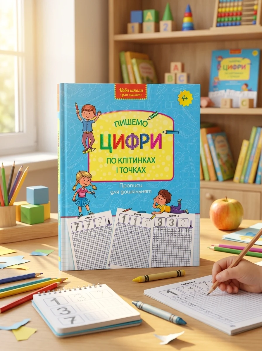 Прописи для дошкільнят. Пишемо цифри по клітинках і точках — Розвивальні книги