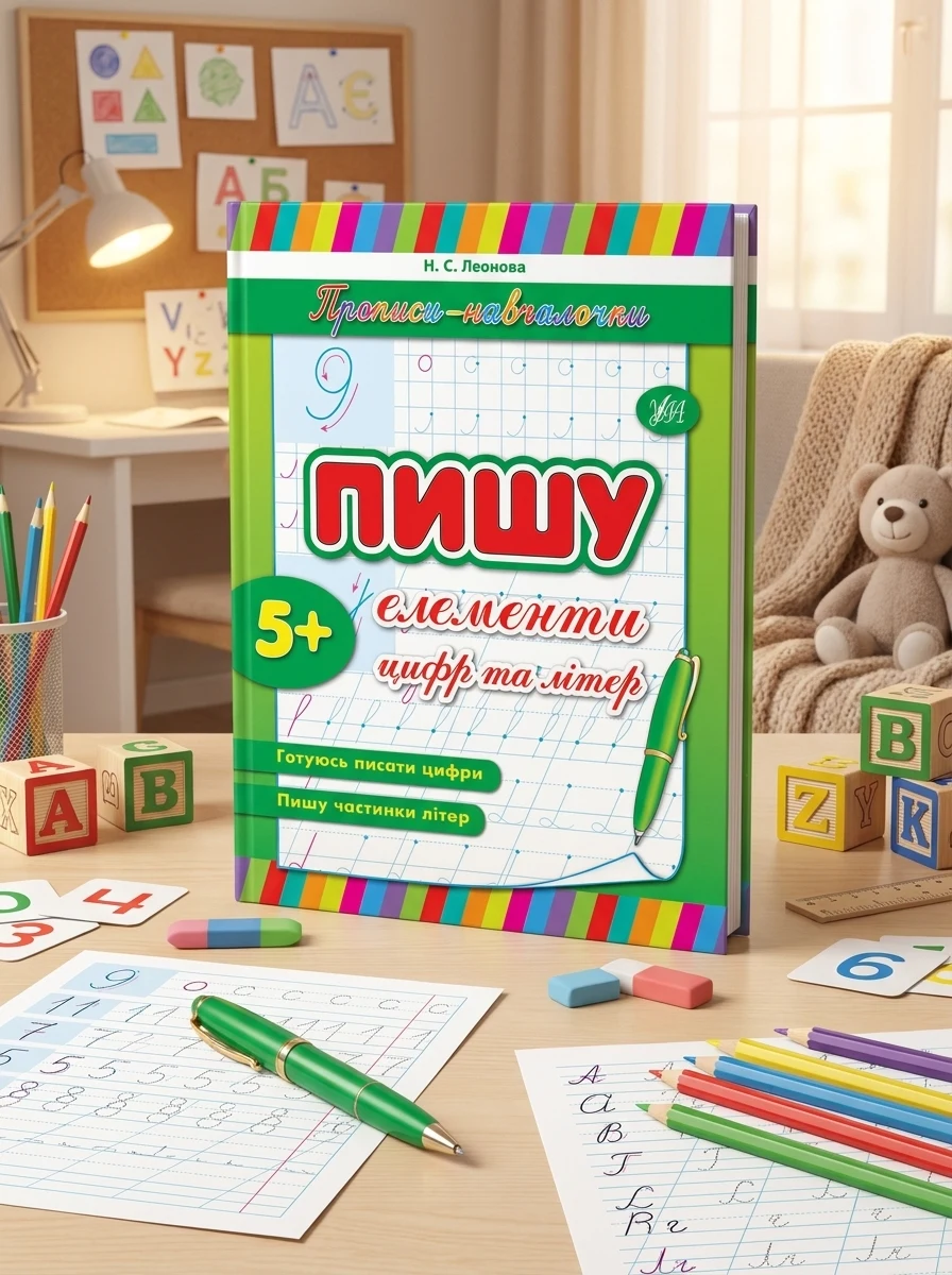 Прописи-навчалочки. Пишу елементи цифр та літери. Від 5 років — Розвивальні книги