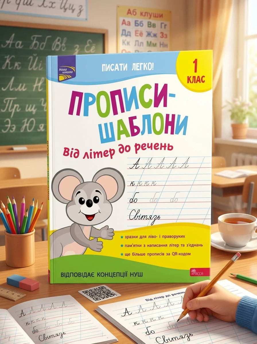 Прописи-шаблони. Від літер до речень. 1 клас — Пізнавальні книги для дітей