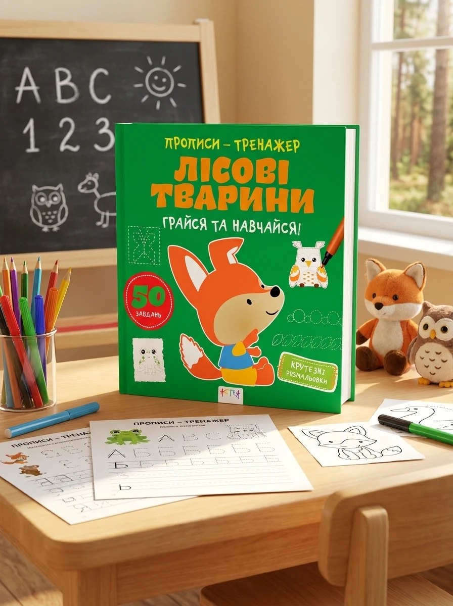 Прописи-тренажер. Лiсовi тварини — Розвивальні книги