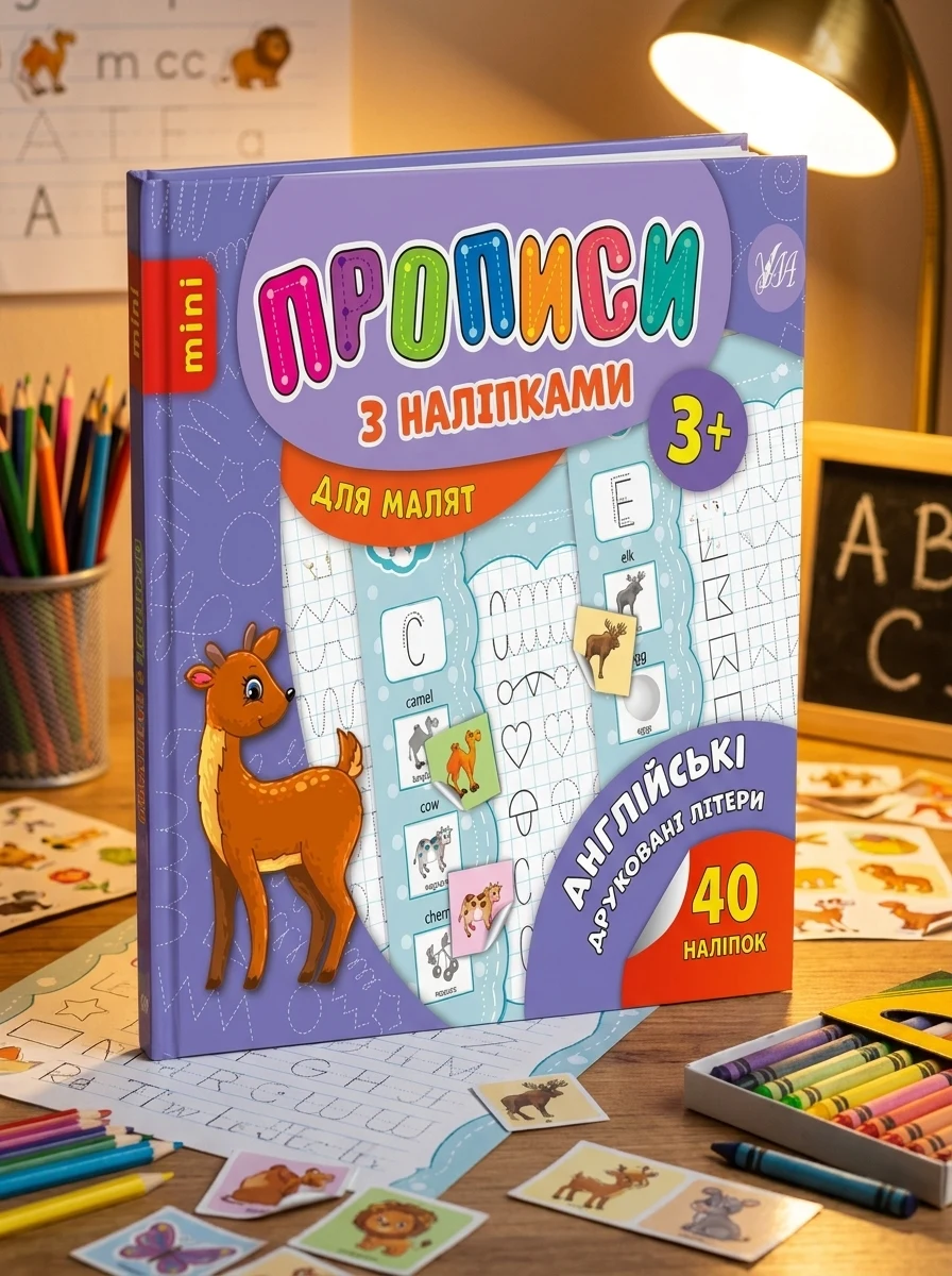 Прописи з наліпками. Англійські друковані літери | купити книгу онлайн