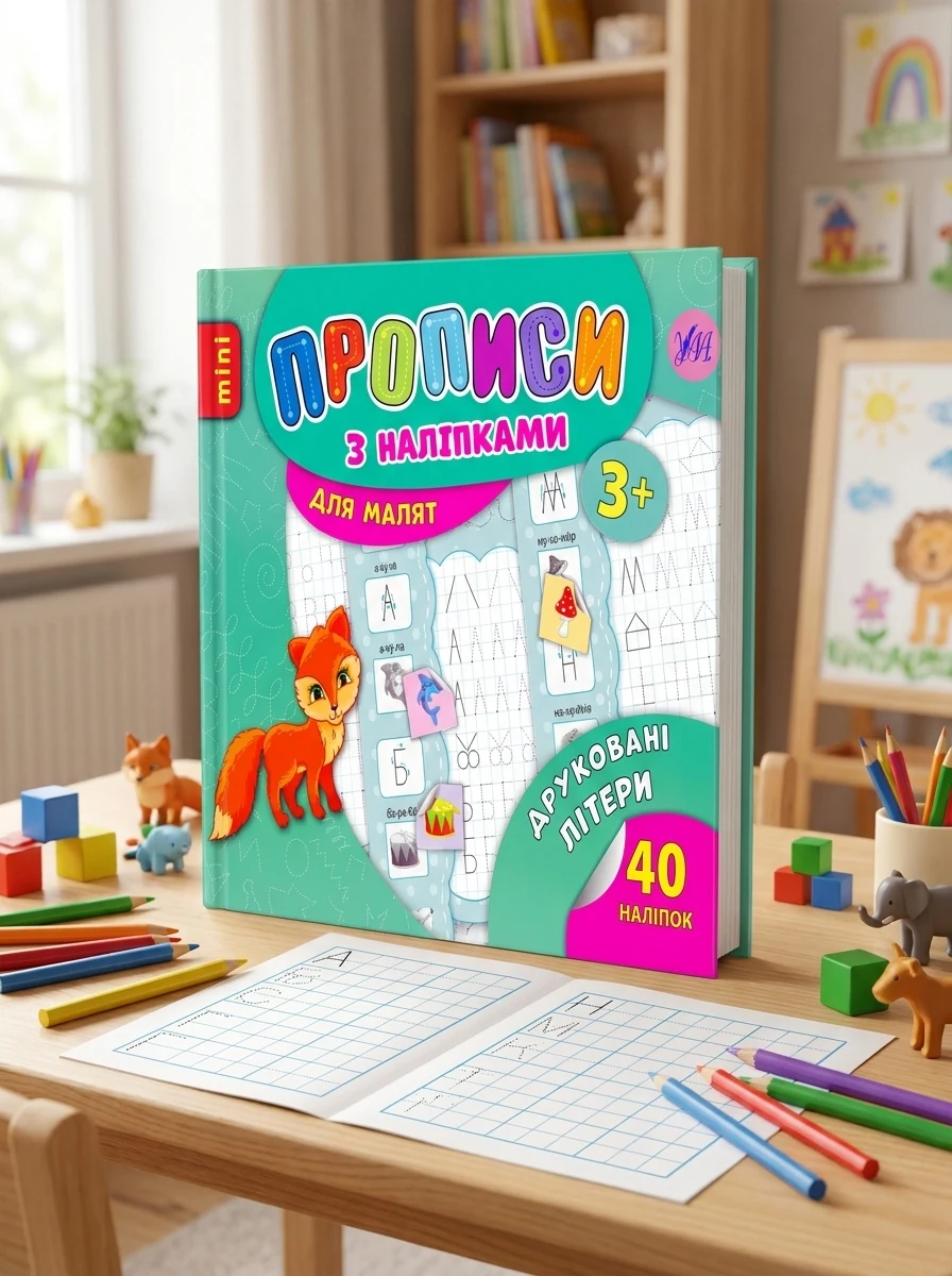 Прописи з наліпками. Друковані літери | купити книгу онлайн