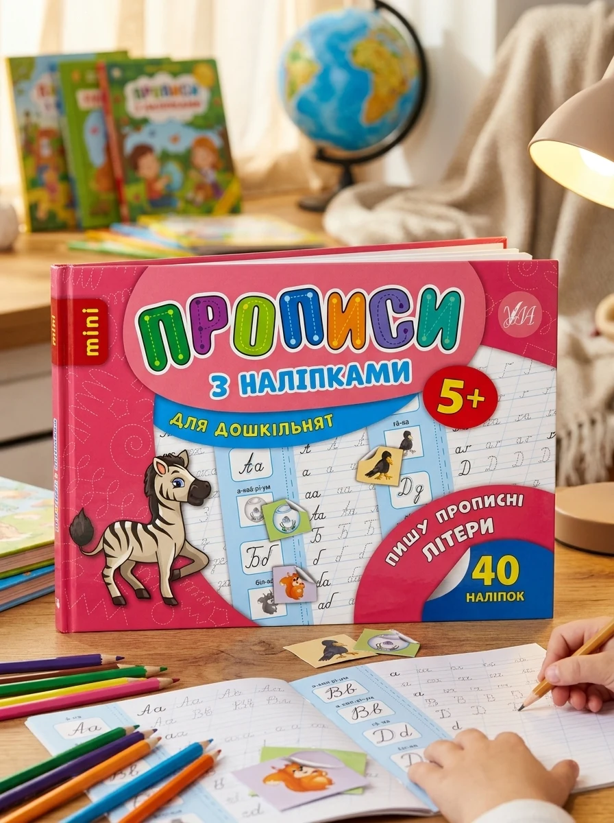 Прописи з наліпками. Пишу прописні літери — Книги з наліпками