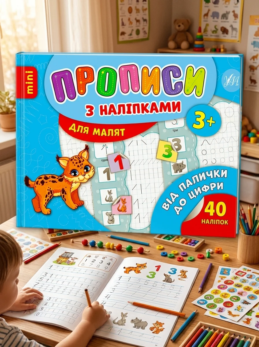 Прописи з наліпками. Від палички до цифри | купити книгу онлайн