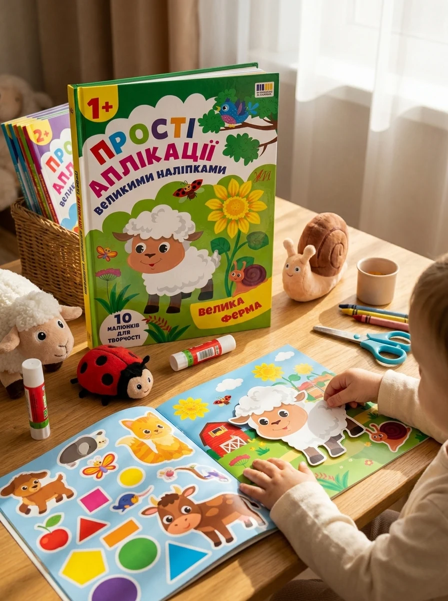 Прості аплікації великими наліпками. Велика ферма — Книги з наліпками