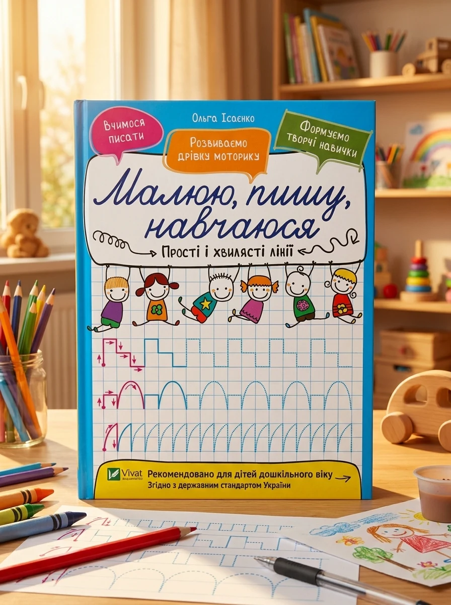 Прості і хвилясті лінії. Малюю, пишу, навчаюся — Розвивальні книги