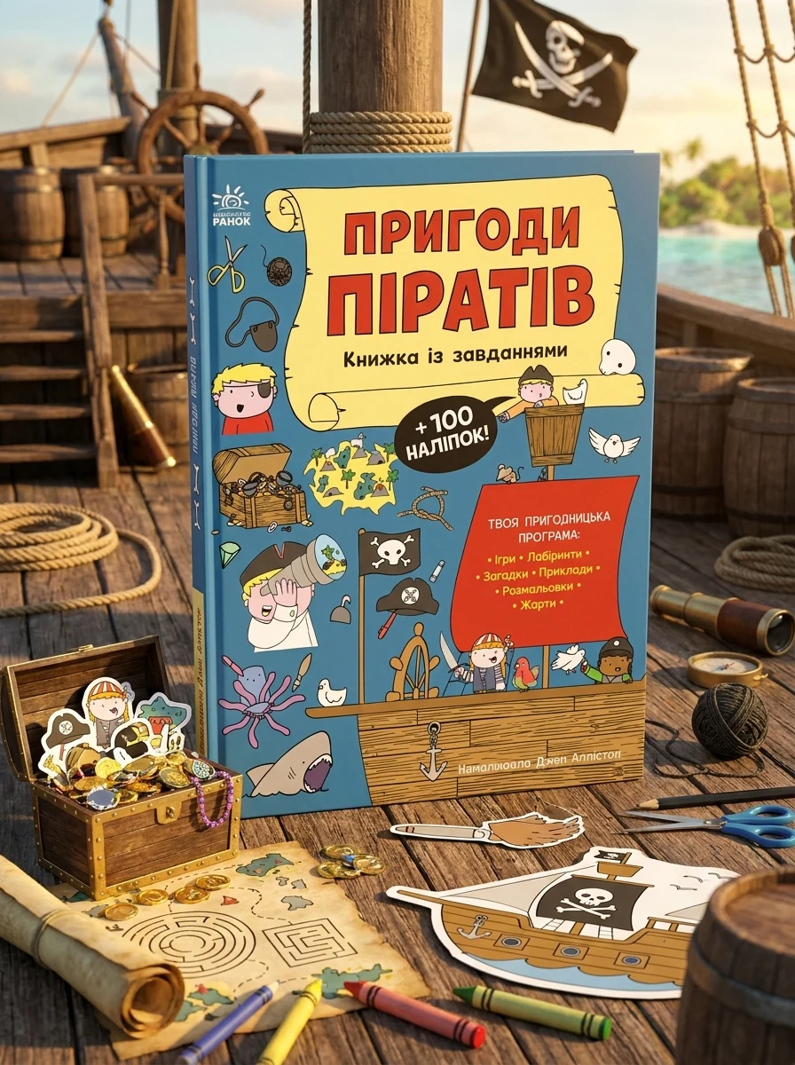 Пригоди піратів. Книжка із завданнями — Дитячі енциклопедії