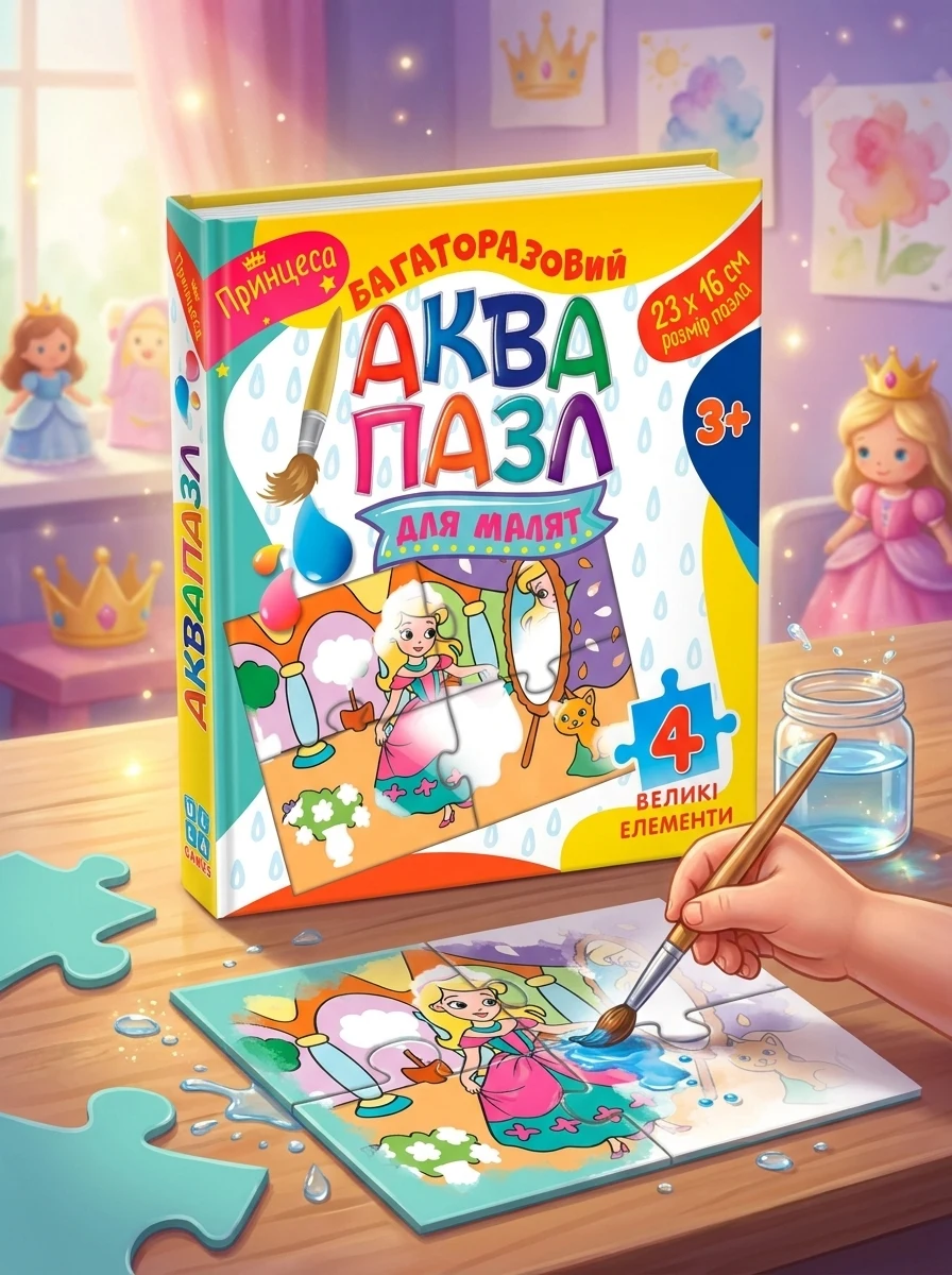 Принцеса. Багаторазовий аквапазл для малят — Розвивальні книги