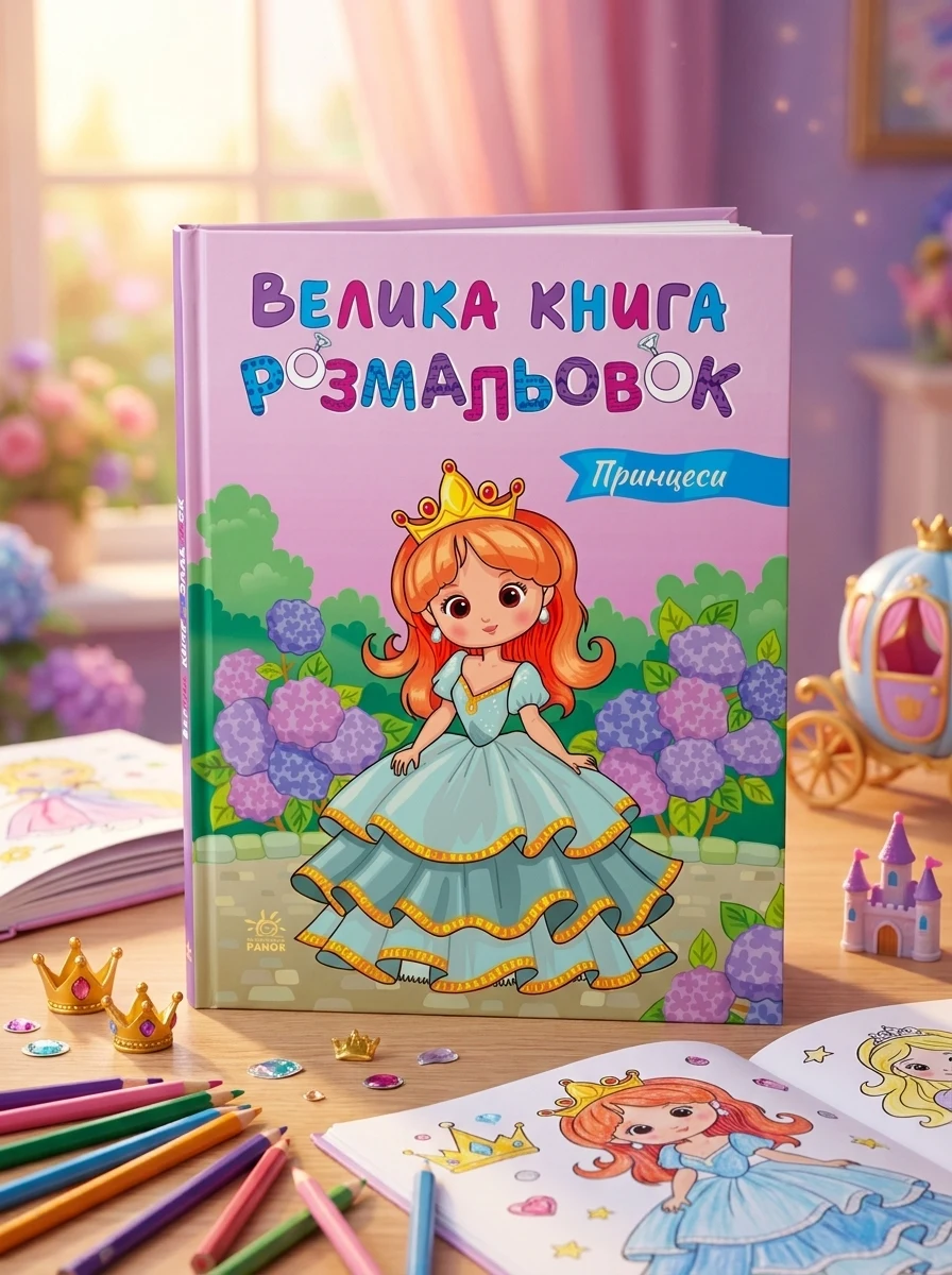 Принцеси. Велика книга розмальовок — Розмальовки для дітей