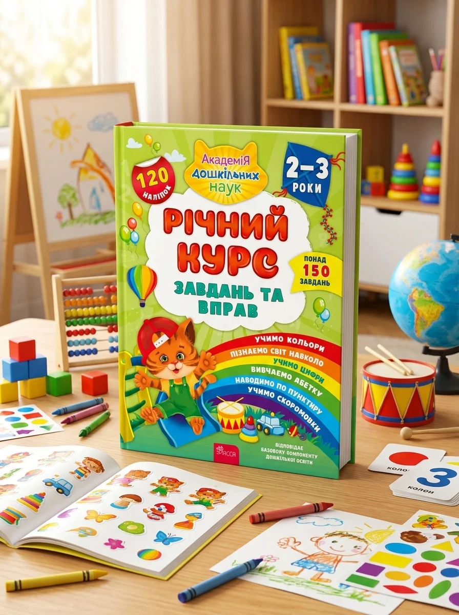 Річний курс завдань та вправ. 2-3 роки — Книги з наліпками