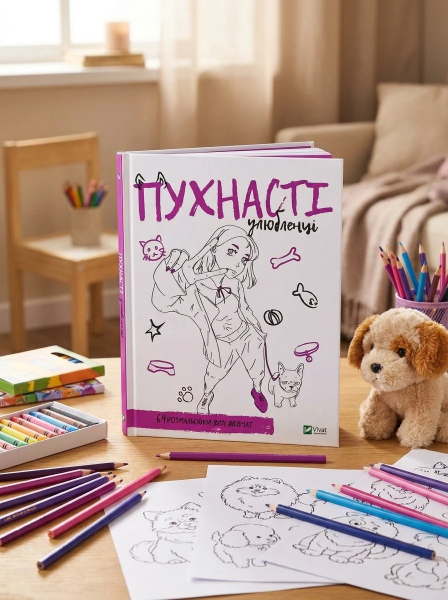 Розмальовка для дівчат. Пухнасті улюбленці | купити книгу онлайн
