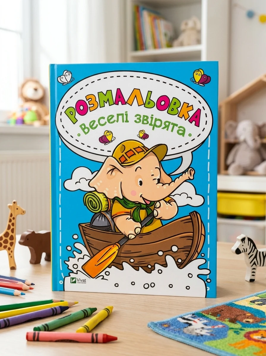 Розмальовка Веселі звірята — Розмальовки для дітей