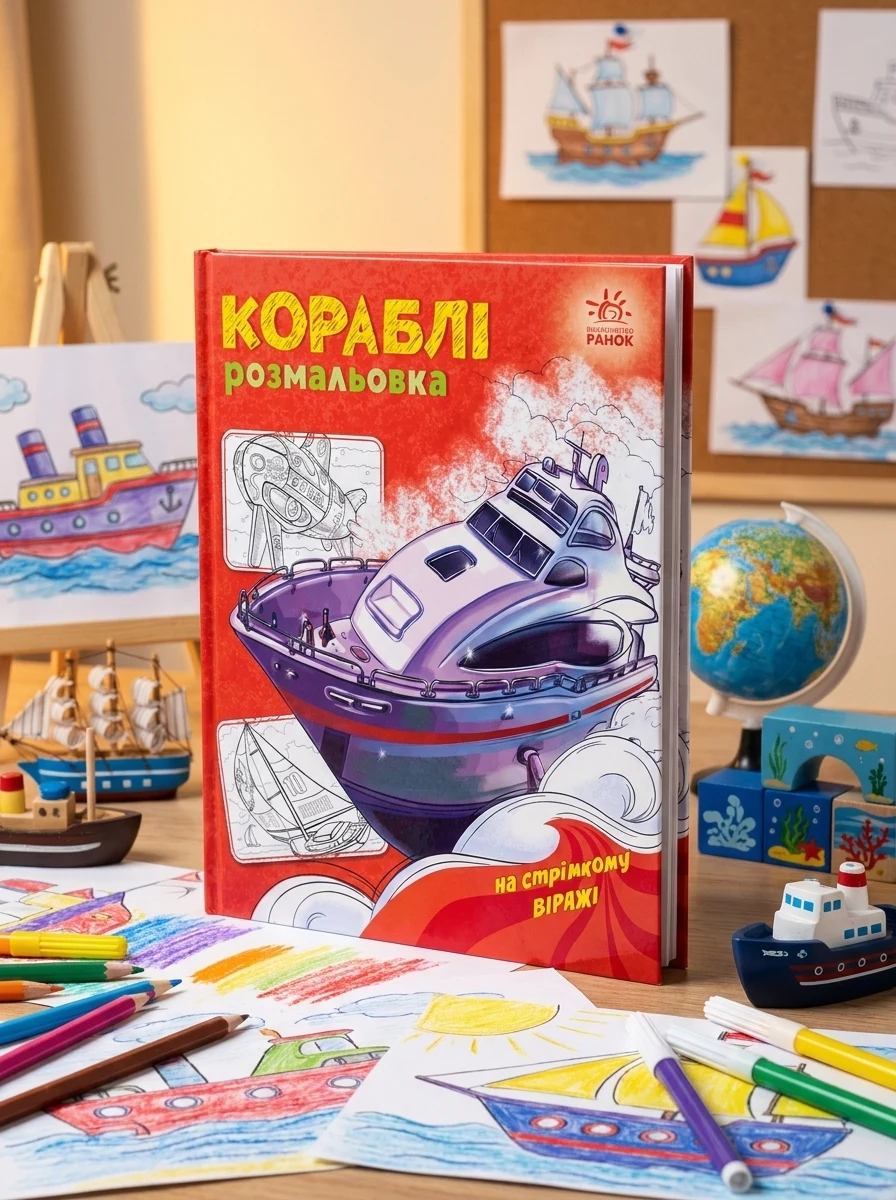 Розмальовка з машинами. Кораблі — Розмальовки для дітей