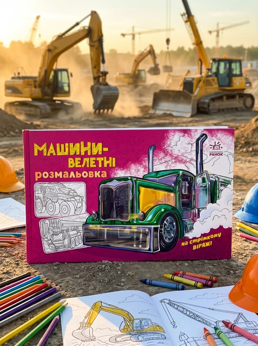 Розмальовка з машинами. Машини-велетні — Розмальовки для дітей