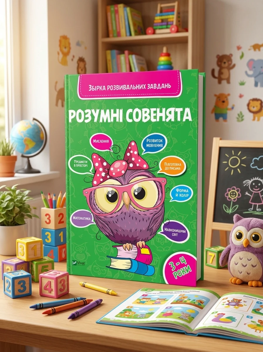 Розумні совенята. Збірка розвиваючих завдань. 3-4 роки — Розвивальні книги