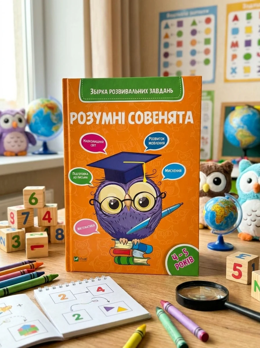 Розумні совенята. Збірка розвиваючих завдань. 4-5 років — Розвивальні книги