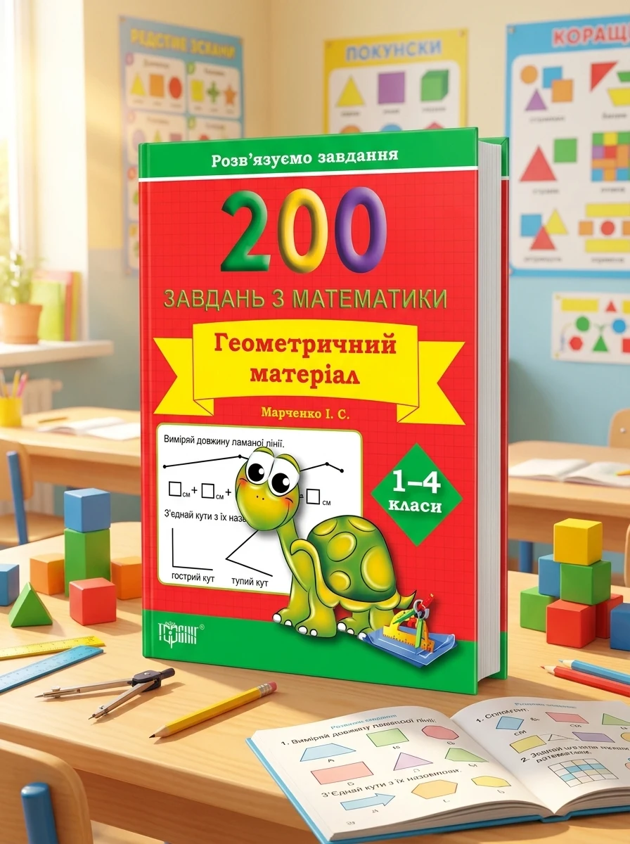 Розв'язуємо завдання. 200 завдань з математики. Геометричний матеріал. 1-4 класи