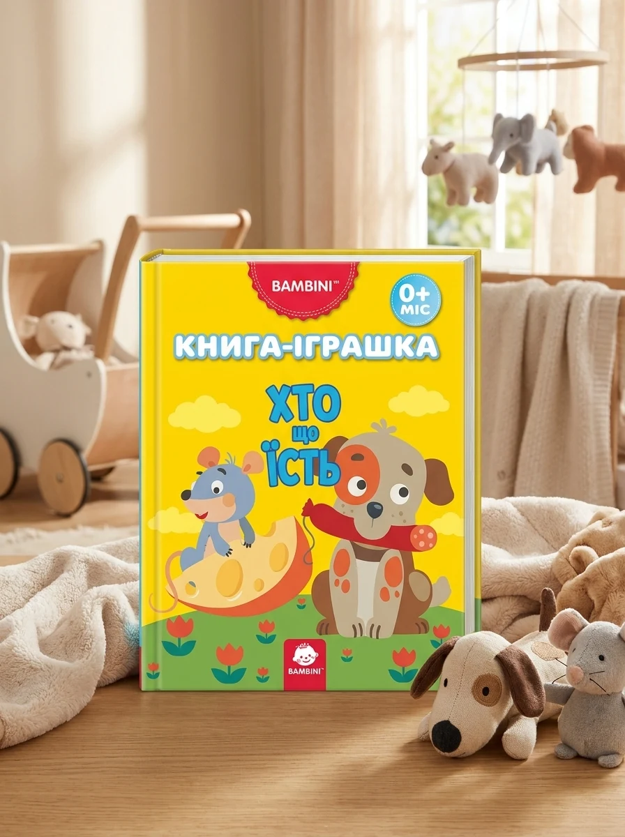 Розвивайко. М'які книжки «Пищалки». Хто що їсть. Від 0 місяців | купити книгу онлайн