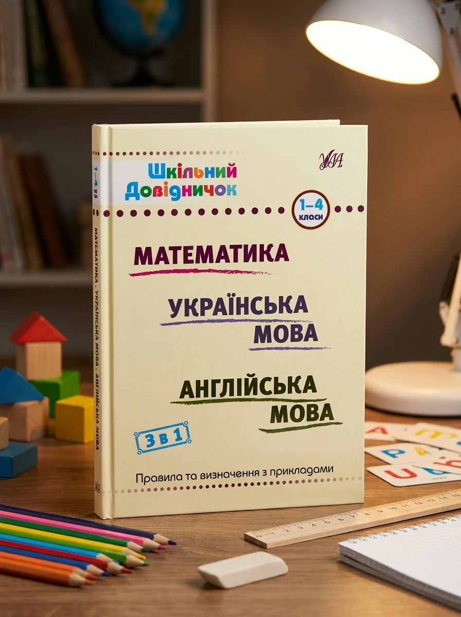Шкільний довідничок. 3 в 1. Математика. Українська мова. Англійська мова. 1-4 класи — Книги для школи