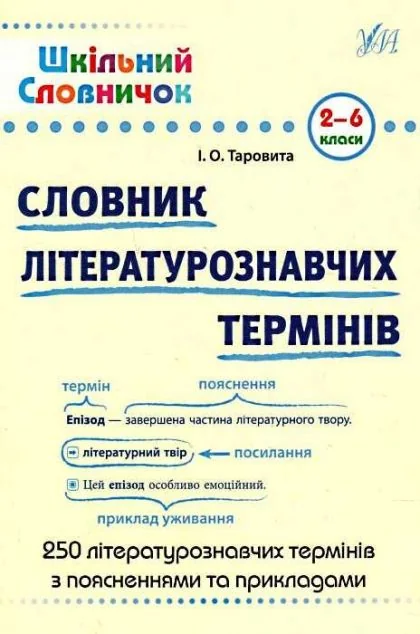 Шкільний словничок. Словник літературознавчих термінів. 2-6 класи — Ірина Таровита