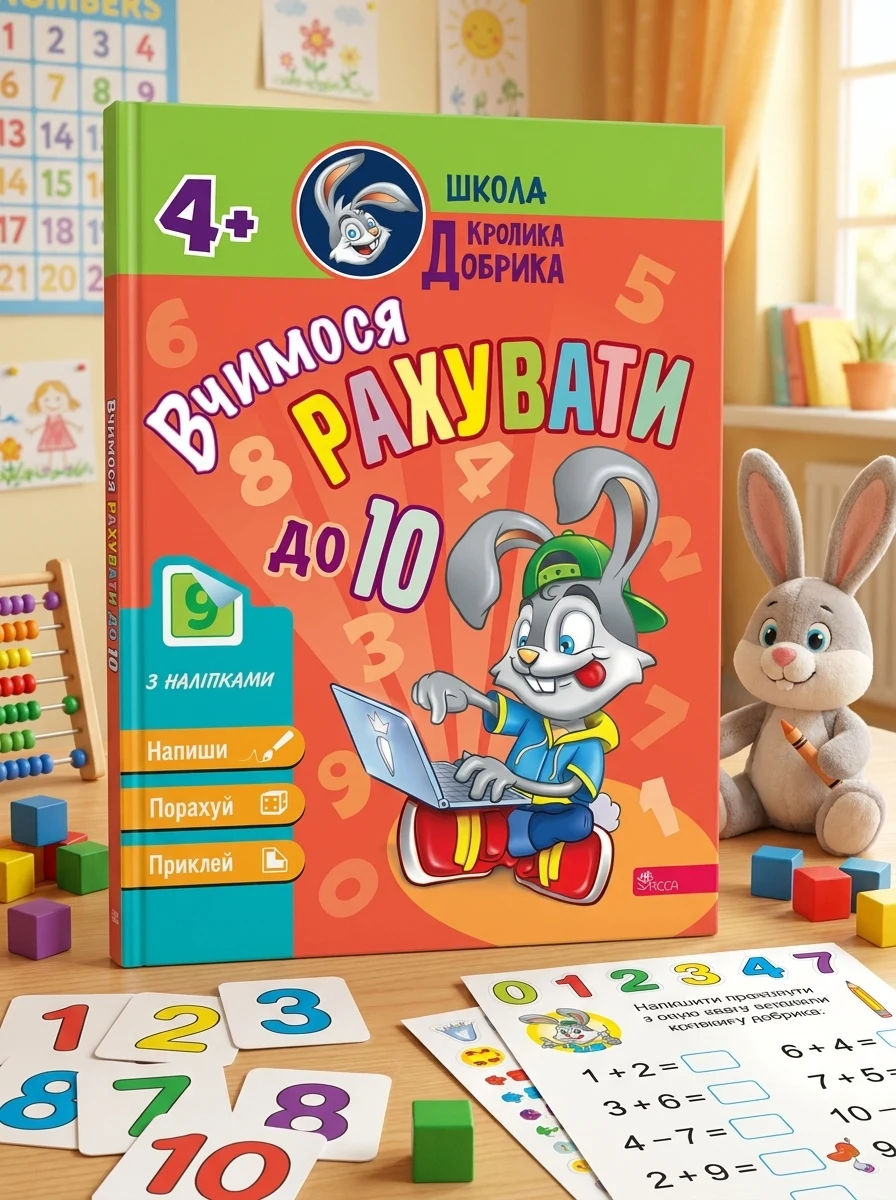 Школа Кролика Добрика. Вчимося рахувати до 10 — Розвивальні книги