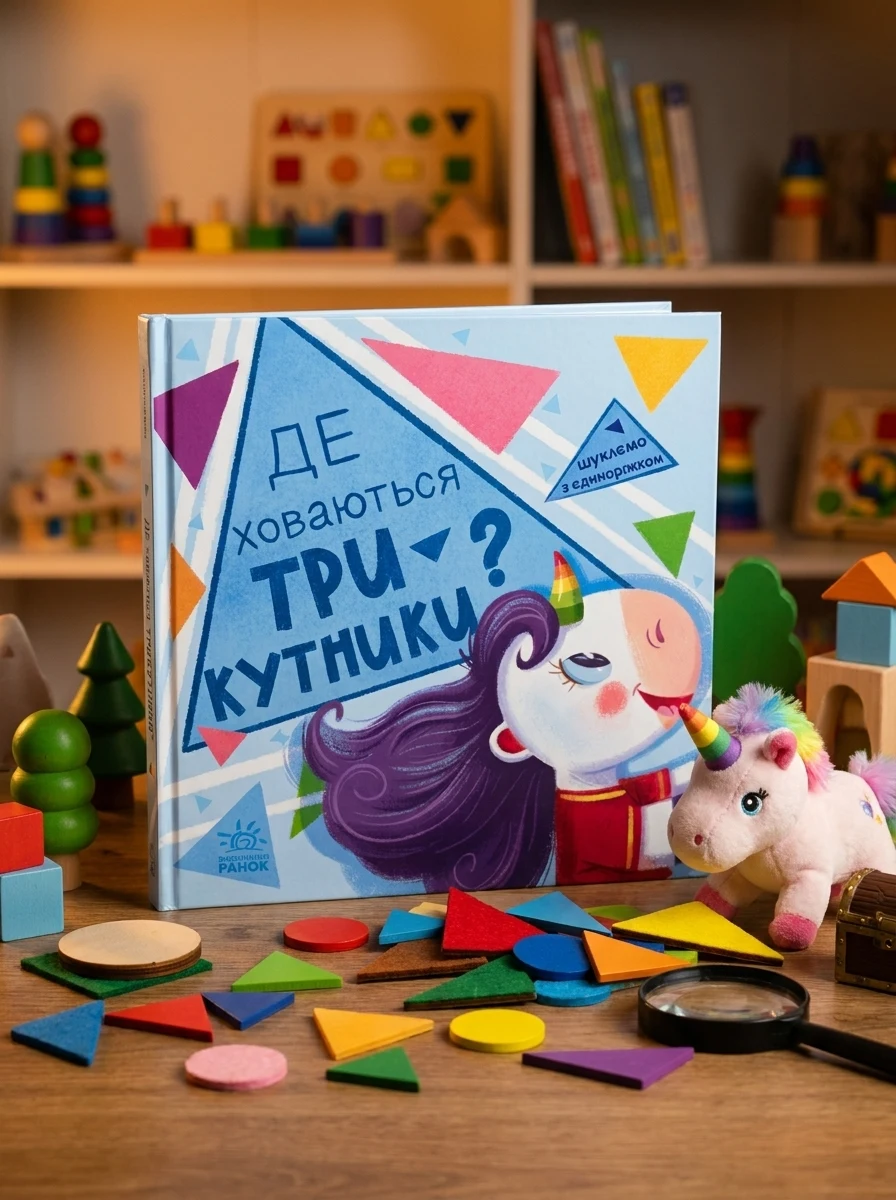 Шукаємо з єдиноріжком. Де ховаються трикутники? — Розвивальні книги