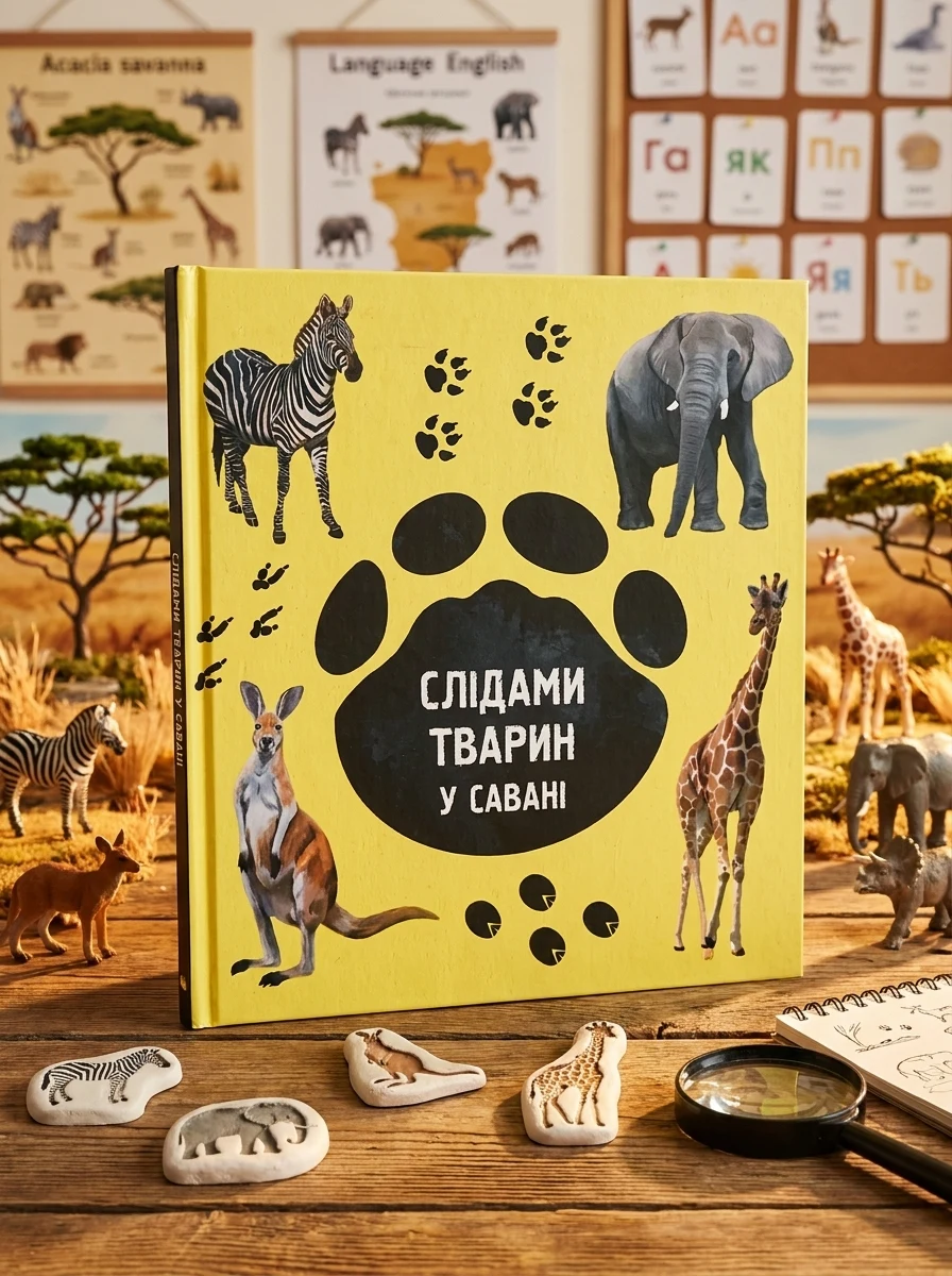 Слідами тварин. У савані — Розвивальні книги
