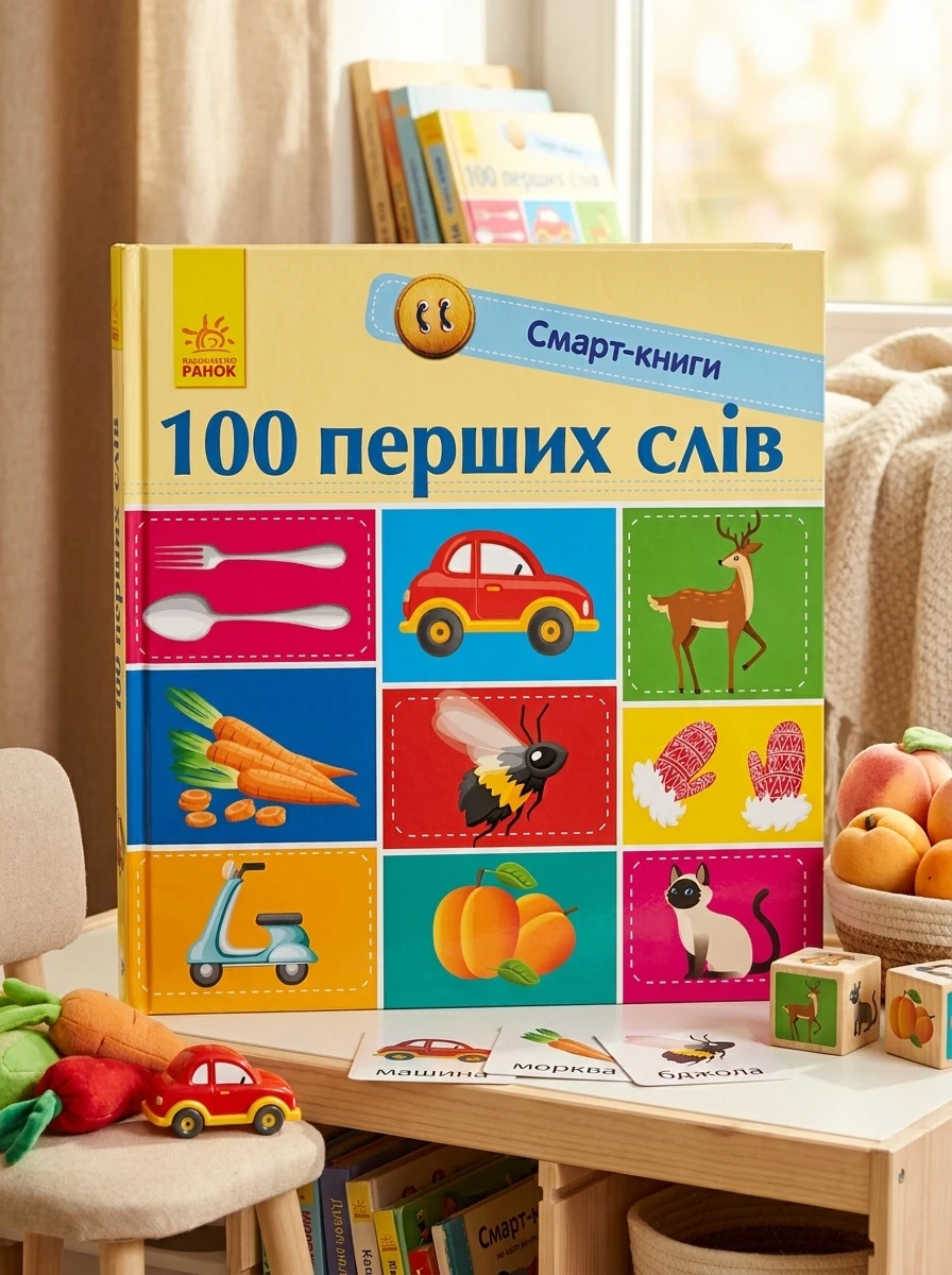 Смарт-книги. 100 перших слів — Пізнавальні книги для дітей
